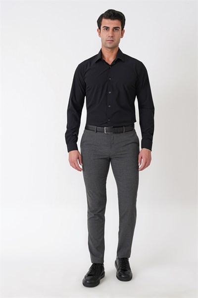 Slim Fit Yan Cep Esnek Yünlü Antrasit Pantolon P 1232