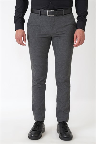 Slim Fit Yan Cep Esnek Yünlü Antrasit Pantolon P 1232