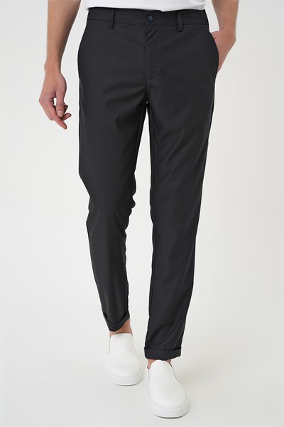 Slim Fit Yan Cep Pamuklu Duble Paça Füme Jogger Pantolon P 1165
