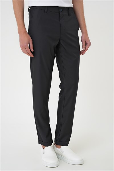 Slim Fit Yan Cep Pamuklu Duble Paça Füme Jogger Pantolon P 1165