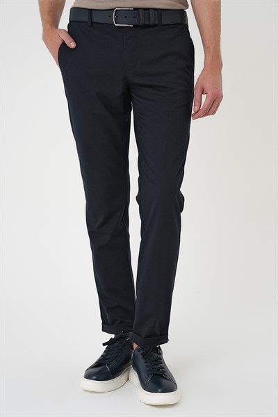 Slim Fit Yan Cep Pamuklu Duble Paça Lacivert Jogger Pantolon P 1165