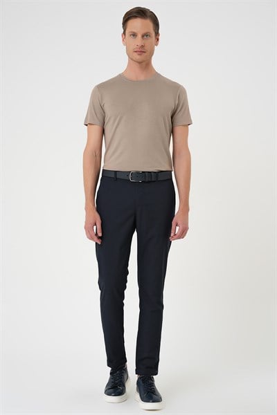 Slim Fit Yan Cep Pamuklu Duble Paça Lacivert Jogger Pantolon P 1165