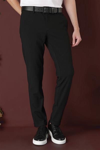 Slim Fit Yan Cepli Dokulu Esnek Casual Koyu Yeşil Pantolon P 1139