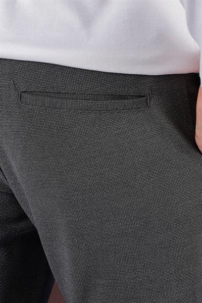 Slim Fit Yan Cepli Dokulu Esnek Casual Antrasit Pantolon P 1139