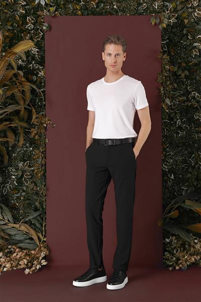 Slim Fit Yan Cepli Dokulu Esnek Casual Koyu Yeşil Pantolon P 1139