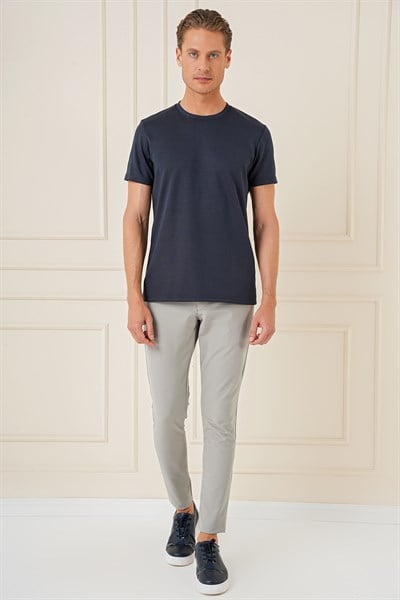 Slim Fit Yan Cepli Düz Esnek Casual Çağla Pantolon P 1144