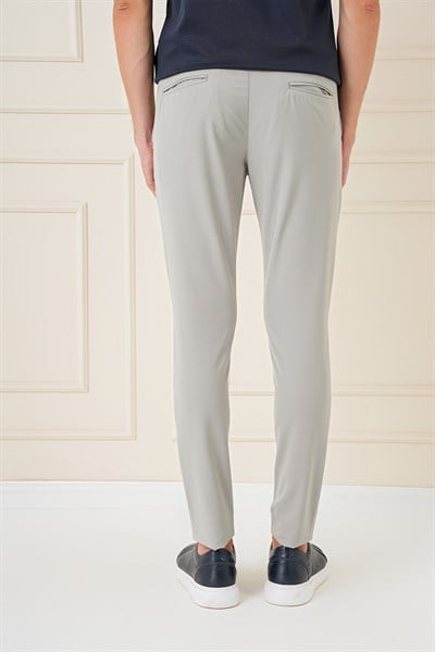 Slim Fit Yan Cepli Düz Esnek Casual Çağla Pantolon P 1144