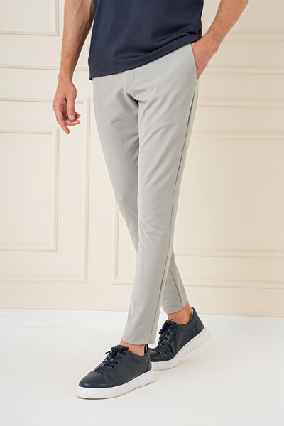 Slim Fit Yan Cepli Düz Esnek Casual Çağla Pantolon P 1144