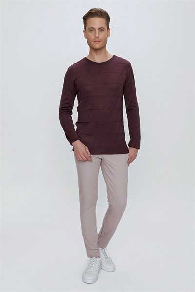 Slim Fit Yan Cepli Esnek Pamuklu Gri Chino Pantolon P 1077