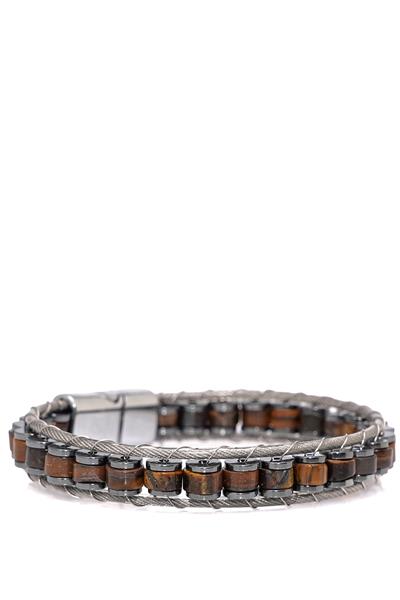 Taş Ve Metal Tasarım Kaplan Gözü Bileklik 094