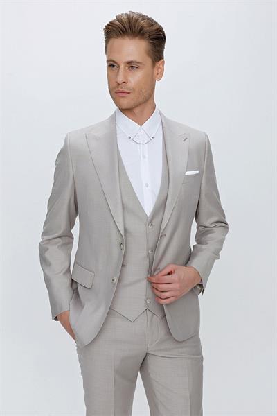 TK 870 Slim Fit Taş Klasik Takım Elbise