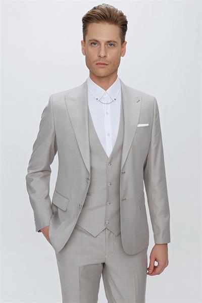 TK 870 Slim Fit Taş Klasik Takım Elbise