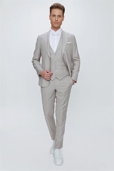 TK 870 Slim Fit Taş Klasik Takım Elbise