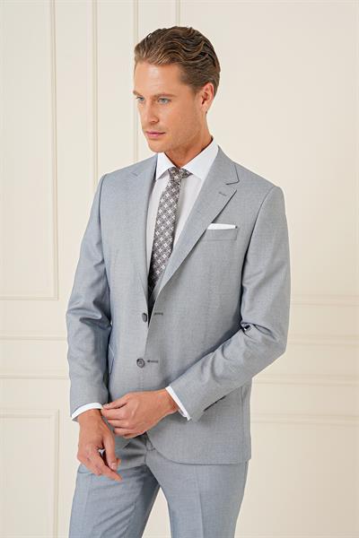 TK 903 Slim Fit Gri Klasik Takım Elbise