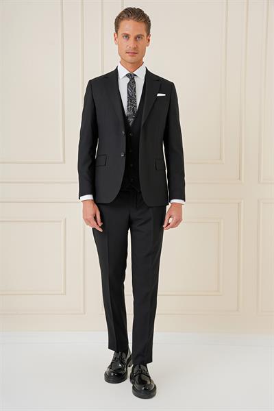 TK 903 Slim Fit Siyah Klasik Takım Elbise