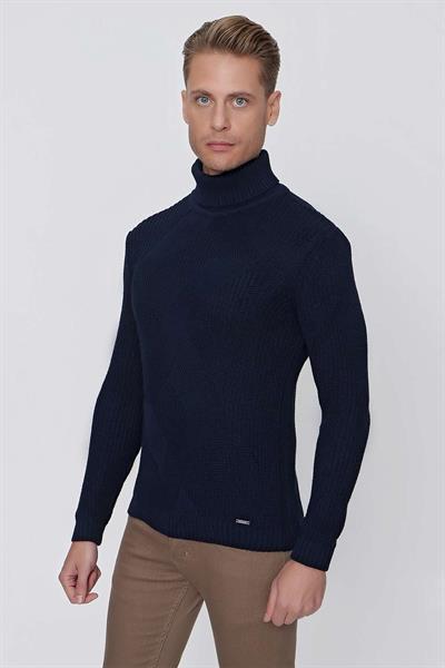 TR 850 Slim Fit Lacivert Klasik Triko