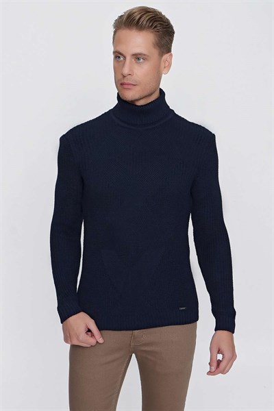 TR 850 Slim Fit Lacivert Klasik Triko