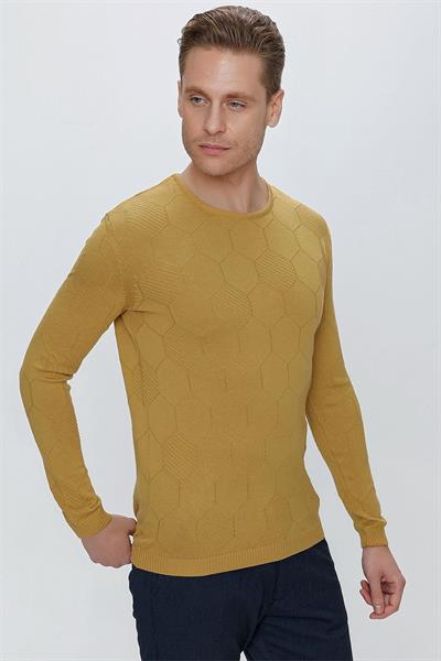 TR 853 Slim Fit Hardal Klasik Triko