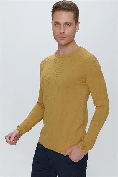 TR 853 Slim Fit Hardal Klasik Triko