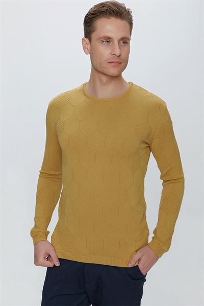 TR 853 Slim Fit Hardal Klasik Triko