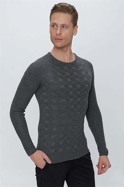 TR 854 Slim Fit Antrasit Klasik Triko