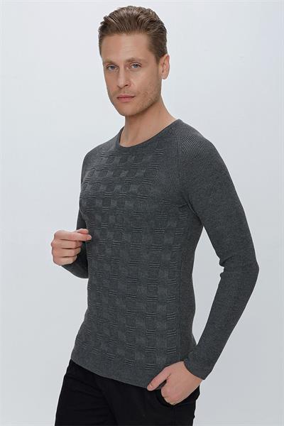 TR 854 Slim Fit Antrasit Klasik Triko