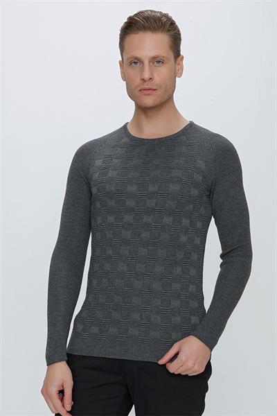 TR 854 Slim Fit Antrasit Klasik Triko