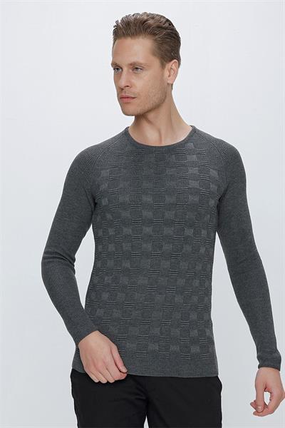 TR 854 Slim Fit Antrasit Klasik Triko