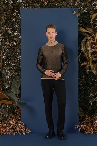 TR 859 Slim Fit Camel Klasik Triko