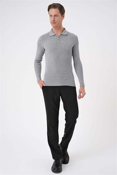 TR 878 TRİKO SLİM FİT GRİ BASİC