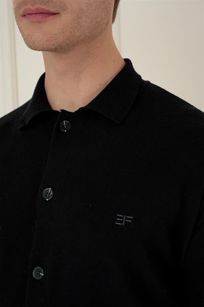 TR 879 Slim Fit Siyah Klasik Triko