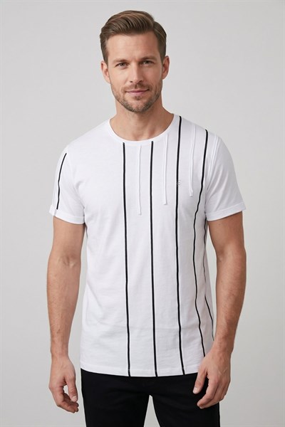 Slim Fit %100 Pamuk Beyaz Spor Tişört TS 770