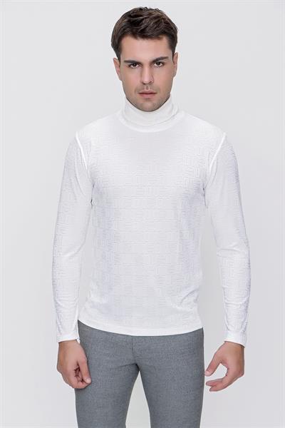 TS 775 Slim Fit Ekru Basic T-Shirt