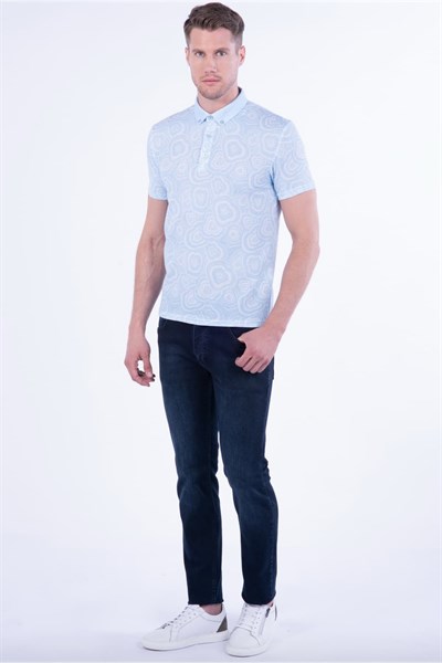 TS 801 Slim Fit Mavi Spor T-Shirt