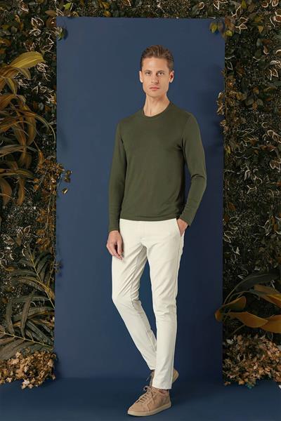 TS 870 Slim Fit Haki Spor T-Shirt