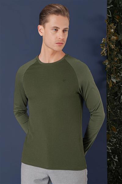 TS 872 Slim Fit Haki Spor T-Shirt