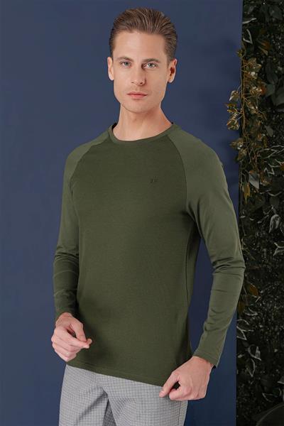 TS 872 Slim Fit Haki Spor T-Shirt