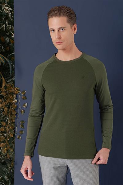 TS 872 Slim Fit Haki Spor T-Shirt