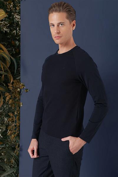 TS 872 Slim Fit Lacivert Spor T-Shirt