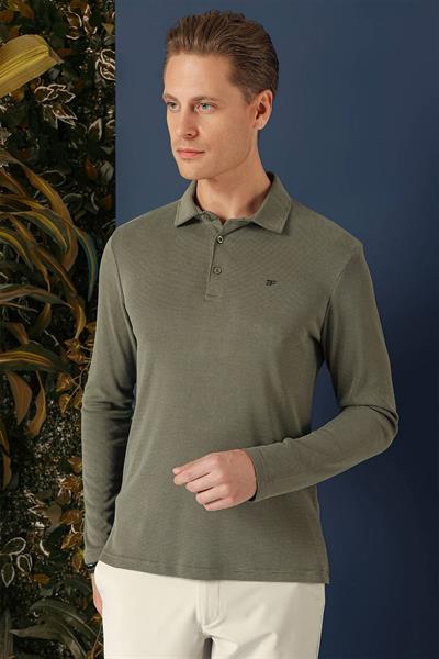 TS 875 Slim Fit Haki Spor T-Shirt