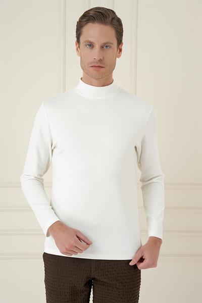 TS 894 Slim Fit Ekru Spor T-Shirt