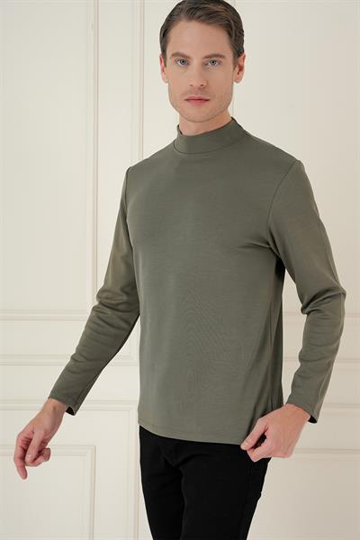 TS 894 Slim Fit Haki Spor T-Shirt