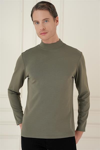 TS 894 Slim Fit Haki Spor T-Shirt