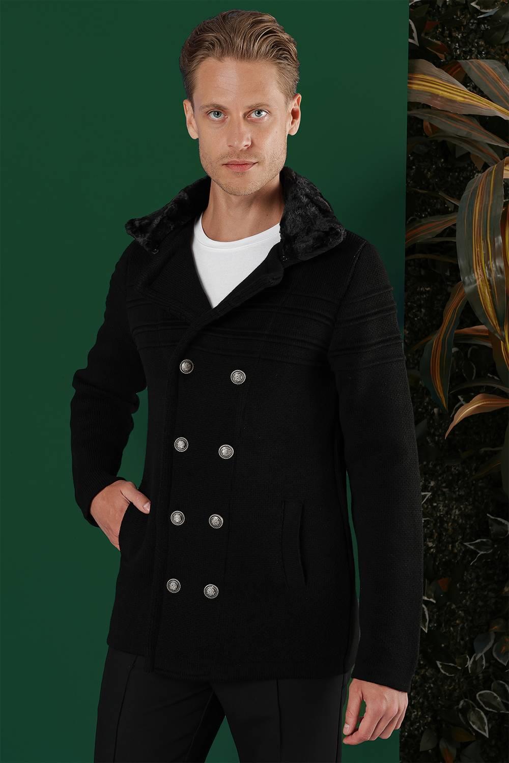 02 Slim Fit Siyah Spor Kaban
