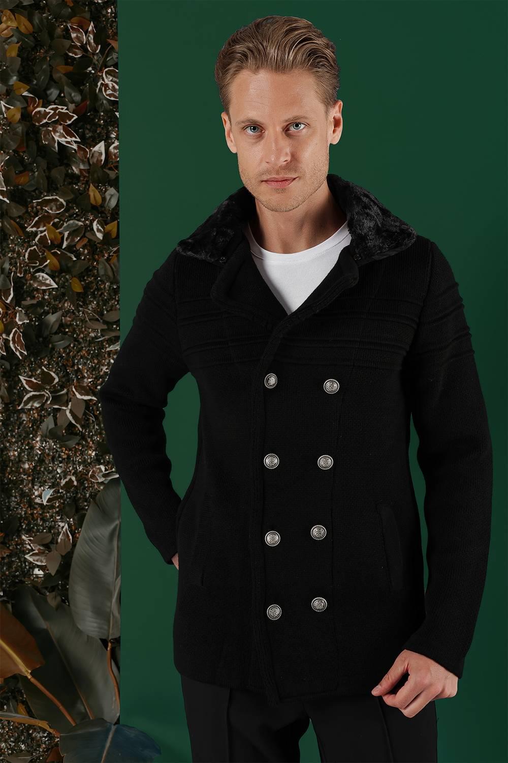 02 Slim Fit Siyah Spor Kaban