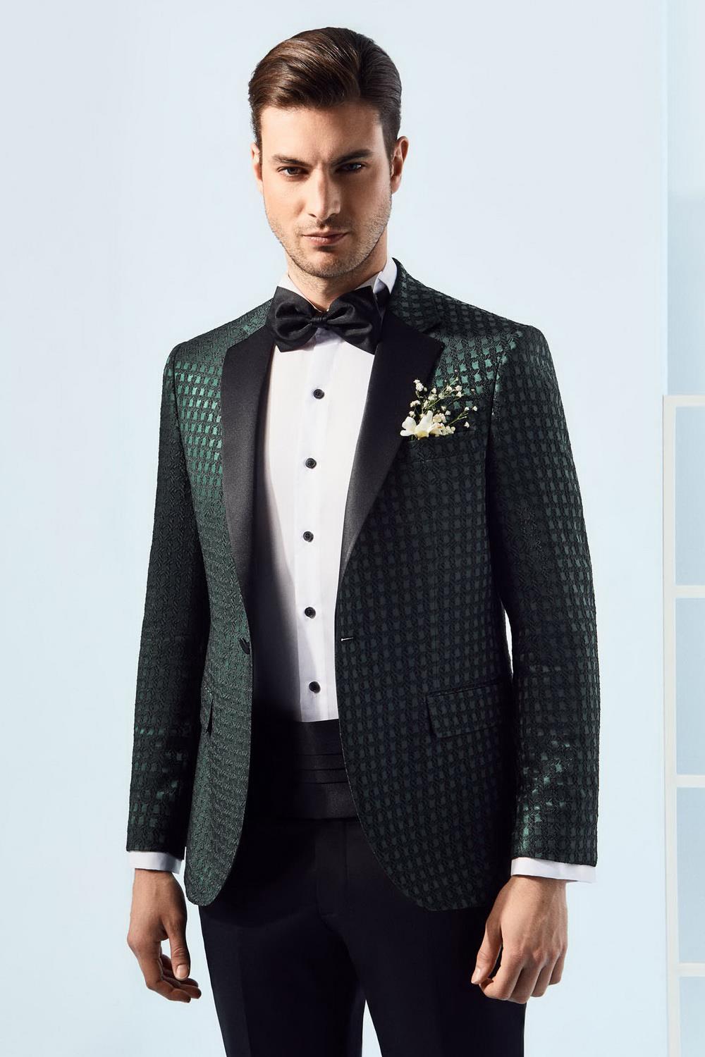 025 Slim Fit Yeşil Black Ceket