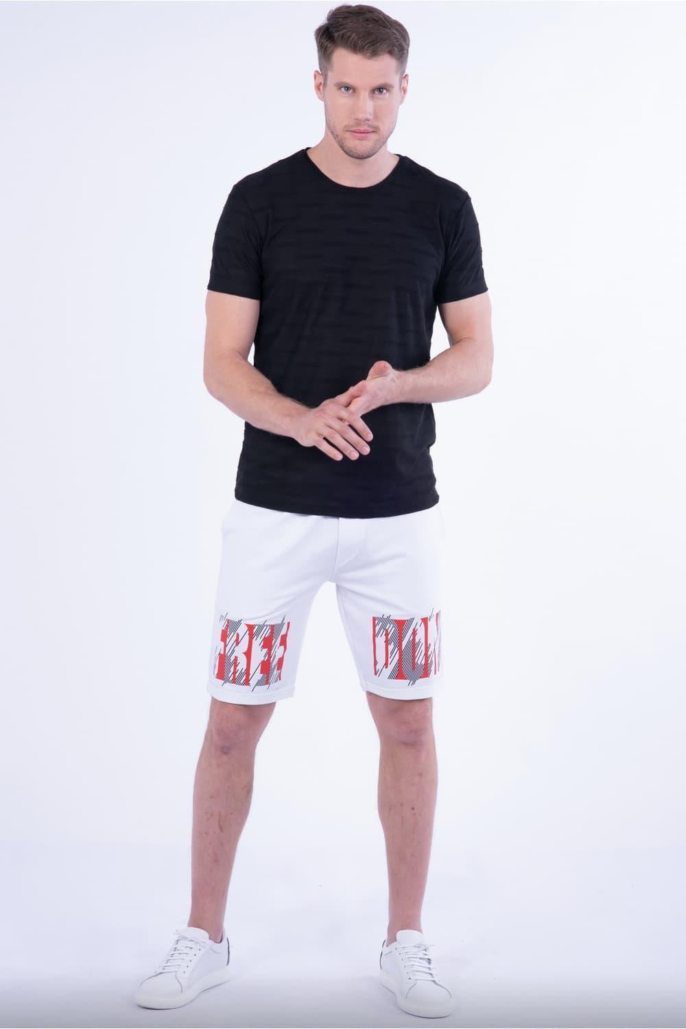 027 Slim Fit Beyaz Bermuda