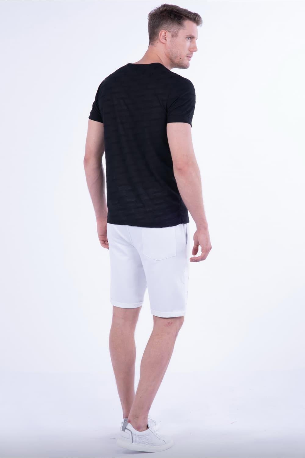 027 Slim Fit Beyaz Bermuda