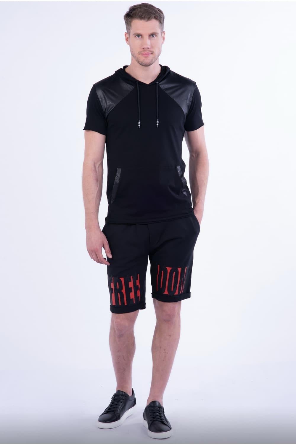 027 Slim Fit Siyah Bermuda