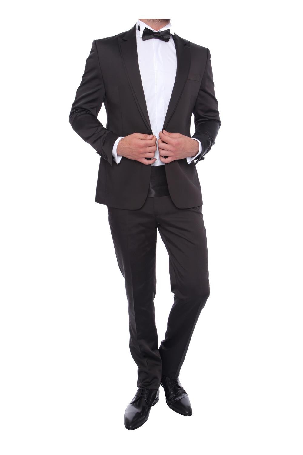 027 Slim Fit Siyah Black Takım Elbise